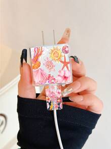 Funda protectora de cable de carga con diseño de tortuga marina, compatible con cargador Apple de 20W, funda protectora minimalista para cargador Apple, se ajusta al cable de carga de teléfono 15/16 Pro Max de 20W, resistente a arañazos y mordeduras, adecuado para accesorios de cargador de 13/14 Plus