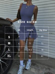 FWH El vestido de golf y tenis casual elegante 2 en 1 con protección contra la exposición, sin mangas, estilo básico diario, nuevo y elegante, con cintura ajustable y silueta estilizante y sexy, con un diseño de escote trasero bonito y ajustado, ideal para deportes, fitness y yoga.