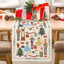 Christmas Nutcracker Table Runner Dresser Scarf Table Decor Reusable Farmhouse Winter Xmas Kitchen Dining Table Runner Christmas Decorations