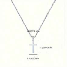 Vintage Gothic Pendant Cross Necklace Cool Street Style Punk Jewelry For Men Women Black Chain Accessories On The Neck Gift - 叉 - 查看 3