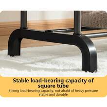 Heavy Duty Clothing Garment Rack Sturdy Clothes Organizer Double Rails Hanger - 黑色不含輪子 - 查看 4