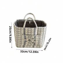 1个实用花卉图案收纳篮，多功能整理篮，可用于收纳玩具、衣物、化妆品、家居装饰品，也可作为便携式野餐篮，热门圣诞用品 - 彩色 - 查看 12