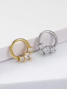 防过敏 316L 医用钢鼻环鼻中隔饰品 - 16G Clicker Hoops CZ 和蝴蝶昆虫图案，适用于软骨/耳甲穿孔 | 男女通用身体饰品礼品套装（银/镀 18K 金），女士鼻环，鼻穿孔，鼻中隔饰品，假穿孔，鼻钉，仿穿孔 - 彩色 - 查看 6