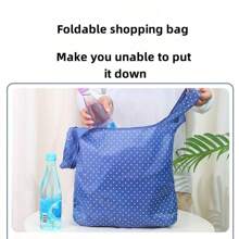 1pc Multifunctional Foldable Shopping Bag, 50*38cm, Reusable Portable Shopping Bag, 2025 Best Selling New Model, Supermarket Tote Bag, Wide Strap, Non-Chafing, Waterproof Handbag, Made Of Durable Polyester, Healthy & , Practical & Stylish