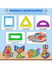Magnetic Building Tile Set - Creative DIY Construction Toy, Improves Hand-Eye Coordination, Promotes Brain Development, Colorful ABS Magnets, Suitable As Festival/Birthday Gift - Random Color