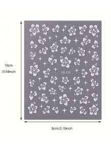 6 Pieces Of Spring And Summer Hibiscus Nail Art Stickers - White, Pink, Blue, Silver, Gold, Yellow Fresh Hibiscus Flower, Hibiscus Flower Art Design, 3D Flat Technology, Suitable For Women's Daily, Wedding, Holiday, Disposable Self-Adhesive Back Adhesive Nail Art Stickers, Simple, Light Luxury, Chinese Style Theme Style, Easy To Stick Nail Decoration Stickers