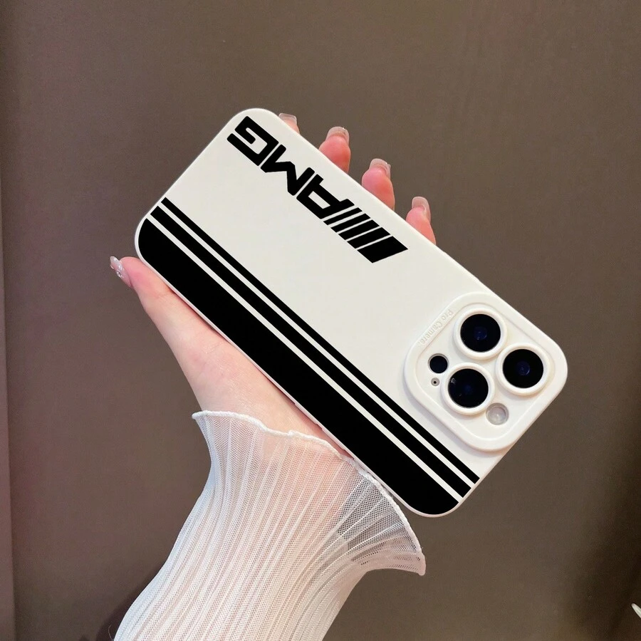 条纹赛车标志手机壳,兼容 16 15 14 13 12 11 Pro Max X XR XS Max 8 7 Plus,防震软TPU后盖,防水防摔防刮,国际版,非国内版 - 彩色 - 查看 1
