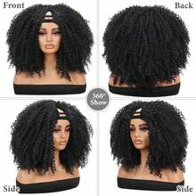 卷曲 V 部分假发升级版 U 部分假发高品质合成假发编织无胶 V 形假发非洲卷发假发不脱落自然色 18 英寸