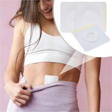 50pcs Castor Oil Pack Wraps, Disposable Self-Adhesive Organic Cotton Skin Covers For Abdomen Care, Absorbent Belly Button Pads For Abdomen Knees Feet- Skin Color - Brown - View 5