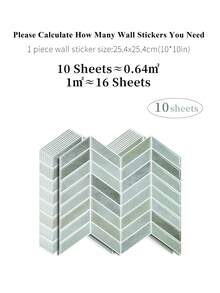 WoStick 1/4/10/20 张防水即撕即贴防溅墙砖 10 英寸 x 10 英寸 适用于厨房浴室墙纸壁纸墙贴房间装饰墙面装饰卧室客厅装饰 - 彩色 - 查看 14