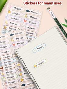 1 pieza Sello + 100 piezas Pegatinas Sello de firma personalizado, sello de nombre, sello de nombre impermeable para niños, sello personalizado, sello con diseño de dibujos animados, 3 colores de tinta, sello personalizable para niños, regalo de papelería personalizado, regalo de cumpleaños, regalo del Día del Maestro, lindo, útiles escolares, estudiantes, hombres, mujeres, niños, niñas, hijo - Estilo A - Ver 5