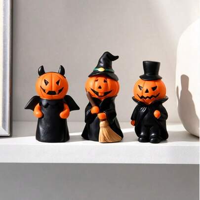 Halloween New Arrival Halloween Pumpkin Festival Party Decorations Home Desktop Ghost Witch Resin Figurines Home Decor Room Decor Halloween Decor