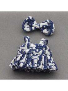 Doll Outfit: Tweed Jumper Dress And Top Set, For Labubu 1/2 Blind Box Model