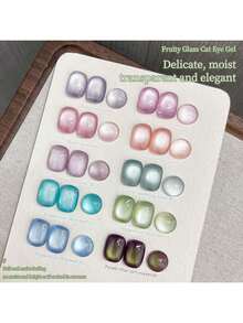 XEIJAYI Cat Eye Nail Polish 15ml Reflective Cat's Eye Magnetic Nail Gel Soaking UV LED Gel Salon Female Nail Art Tools Fashion Holographic Nail Art - 藏蓝色 - 查看 4