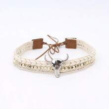 1 Women's Polyester Western Cowboy Hat, Unisex Vintage Style Hat, Silver Round Shape Decoration, Suitable For Daily Casual Wear, Western Cowboy Party, Bar Cowboy (One Size Fits All) - Silver Bull Brim Hat - View 14