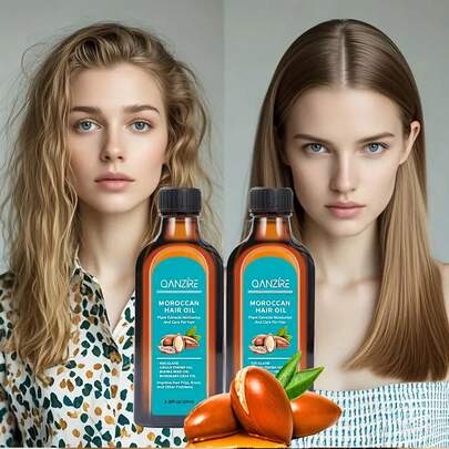 摩洛哥坚果油，摩洛哥坚果护发油 - 对抗毛躁，修复分叉和脆弱的头发，使头发柔软有光泽，是秋冬季护发的理想选择
