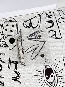 迷你三环马卡龙活页夹封面、双扣DIY收藏书、御宅族活动、透明贴纸书活页夹、贴纸笔记本、粘合剂补充装 - 彩色 - 查看 13