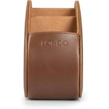 Londo Remote Control Holder With 5 Pockets  Store DVD, BluRay, TV, Roku Or Apple TV Remotes  PU Leather With Suede Lining  Slim, Compact Living Or Bedroom Storage - 淺色+棕色 - 查看 7