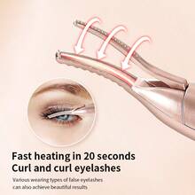 RAF 二合一电动睫毛夹、电动修眉器、无痛修眉器、眉毛修剪器、面部脱毛器、加热睫毛夹、女士睫毛夹、打造浓密卷翘睫毛、电动加热睫毛造型器。功率：2瓦。情人节和圣诞节送给家人和朋友的最佳礼物。 - 彩色 - 查看 5