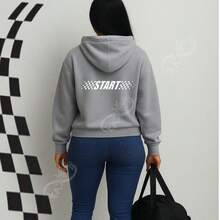 Sudadera dama I JUST LOVE THREESOMES  para las car girls - Gris - Ver 3