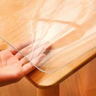 Clear Table Protector,1.0mm Thick Plastic Table Cover, PVC Clear Table Cover Protector, Table Protector For Dining Room Table, Vinyl Tablecloth Table Pad Mat For Kitchen, Dresser, Writing Desk