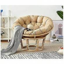 Round Cushions, Round Tufted Chair Cushions, Thick Solid Color Comfortable Floor Cushions, Garden Cushions, Rattan Chair Cushions, Hanging Chair Cushions - Màu xám nhạt - Xem 2
