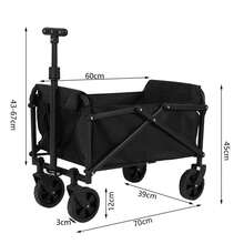 Collapsible Foldable Wagon Heavy Duty Utility Wagon For Sports Camping Shopping - Black - View 7