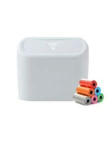 1 件防漏迷你车载垃圾桶带盖，含 30 个垃圾袋，方便卫生的汽车配件，车门悬挂式女士储物收纳盒，旅行必备品，返校宿舍储物秋季装饰