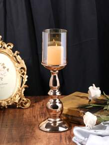 1 Pc/1 Set Of Luxury Metal Candle Holder/Candlestick Holders, Windproof Candle Holder With Windshield, Ivory Scented Candle For Nordic Retro Style Romantic Table Decoration, Candlelight Dinner Props, Coffee Table Living Room Table Decoration, Tree Candle Decoration Candle Holder, Outdoor Garden Decoration, Office Table Decoration,