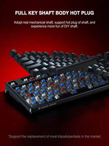 Lenovo Lenovo GK10 Wired Mechanical Keyboard, 98-Key Layout, Cool Lighting Effect, Plug And Play, Ergonomic Design, Full-Key Hot Plug, Suitable For Daily Office Or Playing Games, Compatible With Notebooks And Computer Equipment.