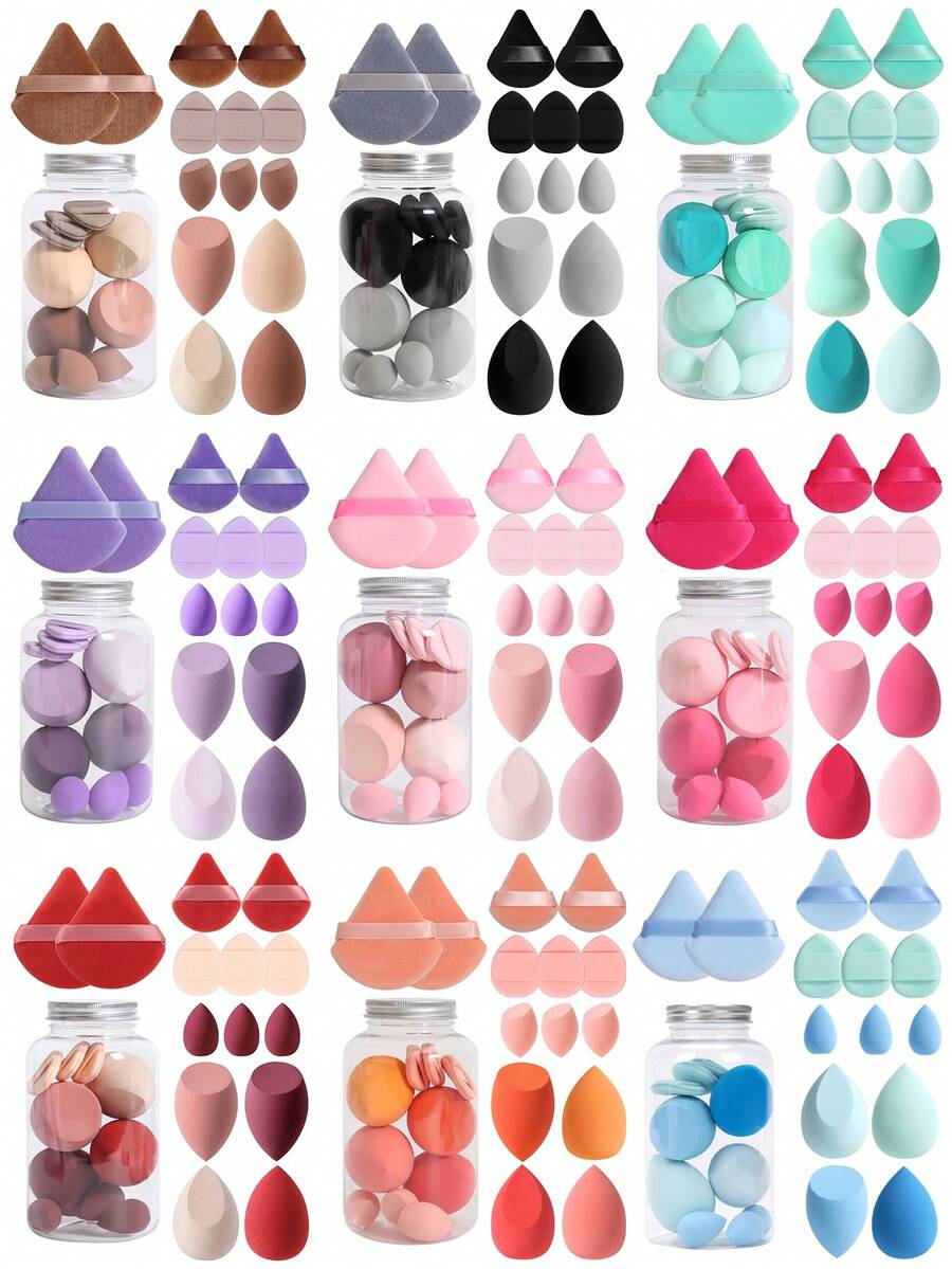 Qinglang 14-Piece Makeup Sponge Set With Storage Tube, Multi-Functional Beauty Tools For Blending BB Cream, Foundation, Powder, Concealer, Blush, Eyeshadow. Latex-Free, Expands In Water, Suitable For All Skin Types.,Makeup,Cheap,Room Decor,Vanity,Travel,Bedroom,Makeup Accessories,Puff,Makeup Blender,Powder Puff,Makeup Sponge,Cheap,Stocking Stuffers,Makeup,Makeup Tools,Cheap Stuff,Gifts,Gifts For Women,Christmas Gifts - Multicolor - View 1