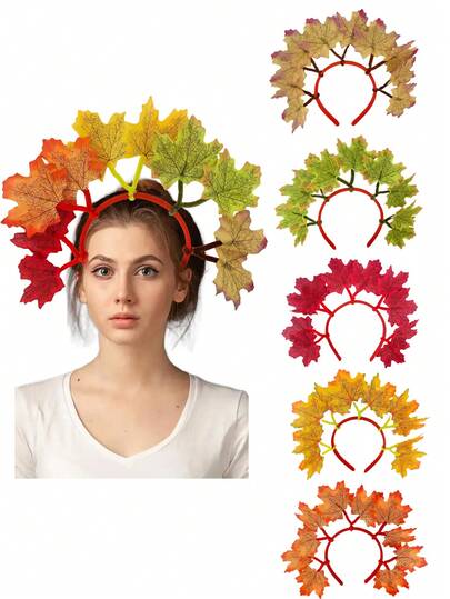 1pc Autumn Maple Headband Thanksgiving Hair Band, Thanksgiving Maple Hair Clip Autumn Leaf Hair Band Autumn Leaf Hair Accessories For Women's Fall Harvest Party Decorations