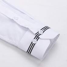 [Tedelon]56% Polyester 40% Cotton 4% Spandex ,Slim Fit Dress Shirt - White Formal/Casual Shirt With Contrast Collar & Cuff Details, Breathable Cotton Blend For Business, Daily Wear - 白色 - 查看 4