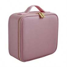 Leather Makeup Case With LED Mirror - Rosa Pálido - Ver 5