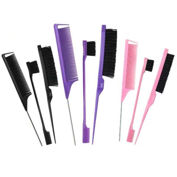 Kit de Pente para Cabelo com 03 Unidades Com Pente de Cauda/ Escova Provocadora e Escova de Sobra