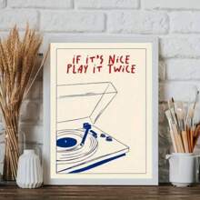 1 Peça Pintura em Tela Pendurada Fácil de Pendurar, Impressão em Tela de Toca-Discos de Arte Moderna - Arte de Parede para Quarto, Sala de Estar, Cozinha ou Corredor