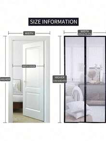 1Set Magnetic Screen Door(Send Thumbtack), Door Screen Magnetic Closure-Keeps Bugs Out Let Breeze In, Heavy Duty Mesh - Pet And Friendly, Works With Front Doors, Sliding Doors - Multicolor - View 5