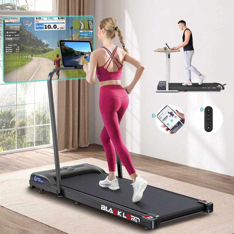 BLACK LORD Treadmill Walking Pad Gym Fitness Foldable - Black - View 1