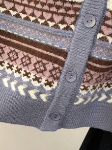 Alicedudu Women's Retro V-Neck Cardigan Vest, Autumn/Winter - Multicolor - View 4