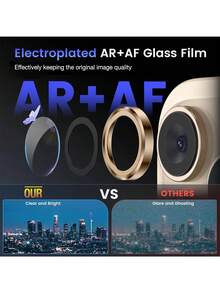 BOLLYMORE 3片装超清钢化玻璃摄像头镜头保护膜，兼容 17/17 Pro/17 Pro Max/17 Air/16/16 E/16 Pro/Pro Max/15 Pro Max/15 Pro - 表面光滑，强力粘合，带金属保护盖