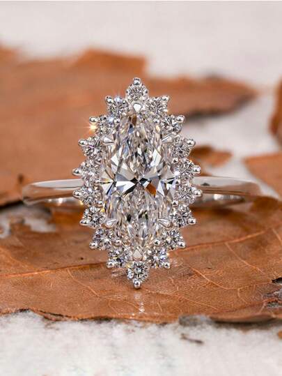 1pc Classic & Elegant Malachite Diamond Ring, Engagement/Holiday Gift, S925 Sterling Silver Fine Jewelry