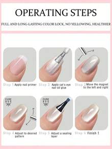 XEIJAYI Cat Eye Nail Polish Set 8Colors 15ml Reflective Cat's Eye Magnetic Nail Gel Soaking UV LED Gel Salon Female Nail Art Tools Fashion Holographic Nail Art - 彩色 - 查看 9