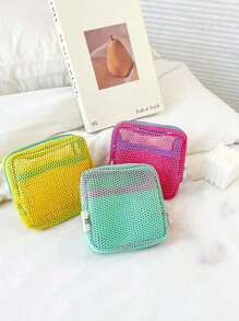 Dopamine Color Grid Data Cable Storage Bag, Portable Handheld Wire Earphone Power Charger Storage Bag, Multi-Function Lipstick Bag. Cosmetic Bag Storage Bag Small Travel Storage Bag, Cosmetic Storage Bag, Zipper Bag Necessities Travel Accessories Mobile Phone Storage Bag Suitable For Gifts, Friends, Girls, Students Zipper Cosmetic Bag Gift Storage Jewelry Storage Box