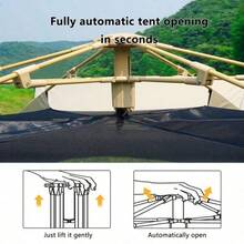 Tent, Tent Camping, Outdoor Tent, Portable Hexagonal Camping Tent With Storage Bag Zipper Closure, UV Protection - Durable Polyester Blend Fiberglass Poles, UPF50+, Great For All Seasons Outdoor Picnics And Camping - Khaki - View 5