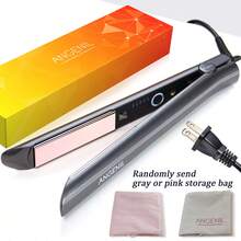 ANGENIL Professional Titanium Flat Iron Hair Straightener And Curlers 2 In 1, Straightening Curling Hair Styling Irons For Women All Hair Types, Fast Heating, 1 Inch Dual Voltage Travel Flat Iron, 360° Swivel Cord