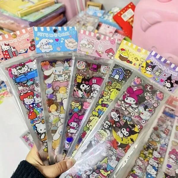 Sanrio 1/SetCreative Planner Stickers, Sanrio Long PET Waterproof Cute Children's Stickers, Little Girl Water Cup Stationery Stickers