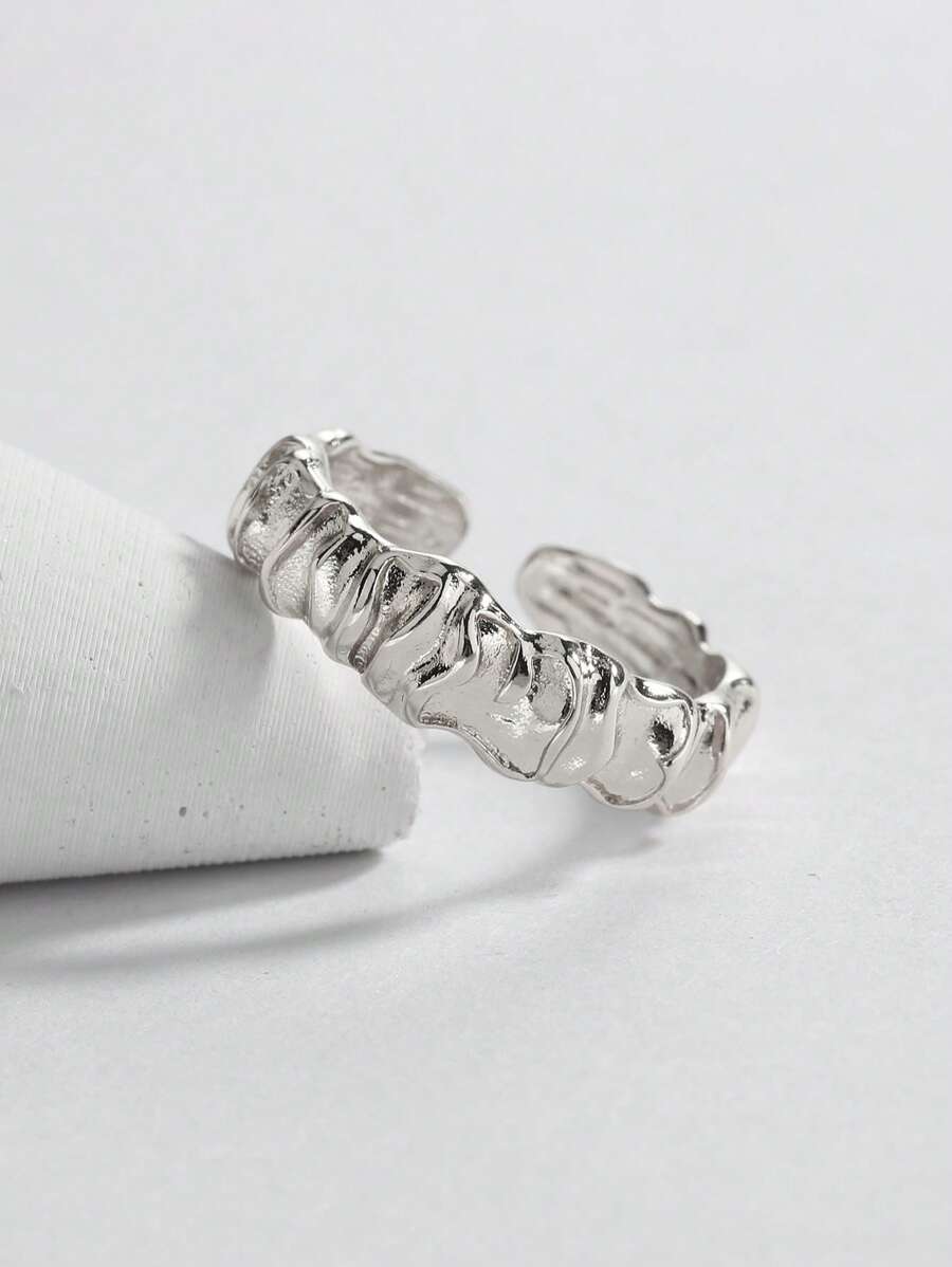 1pc 18K Gold Plated Minimalist Open Ring For Women