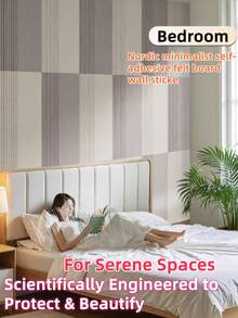 1pc Rectangular Felt Wall Sticker, Home Wall Transformation Felt Board, Wall Decor Padding, Headboard Wall Wrap, Suitable For Room Decoration, Storage Organization, Bedroom Sound Absorption, Wall Covering, Wall Transformation, Bedroom Headboard Protection, Room Graffiti Covering, Applicable To Bedroom/Study/Office/Dorm/Classroom Etc.