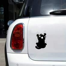 1 张优质淘气猫乙烯基贴纸 - 防水防刮，可轻松粘贴在汽车保险杠、笔记本电脑上 - 精美设计，适用于 SUV、卡车、汽车 - 理想的圣诞礼物、车辆防刮盖 | 迷人贴花 | 防刮 PVC、汽车贴纸贴花 - 彩色 - 查看 4