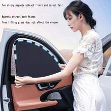 Easypie Selection 2/4 件汽车窗帘，磁性遮阳帘 - 银色反光紫外线保护，易于安装的隔热帘，适用于大多数汽车，防眩光和隐私保护 - 銀色 - 查看 5